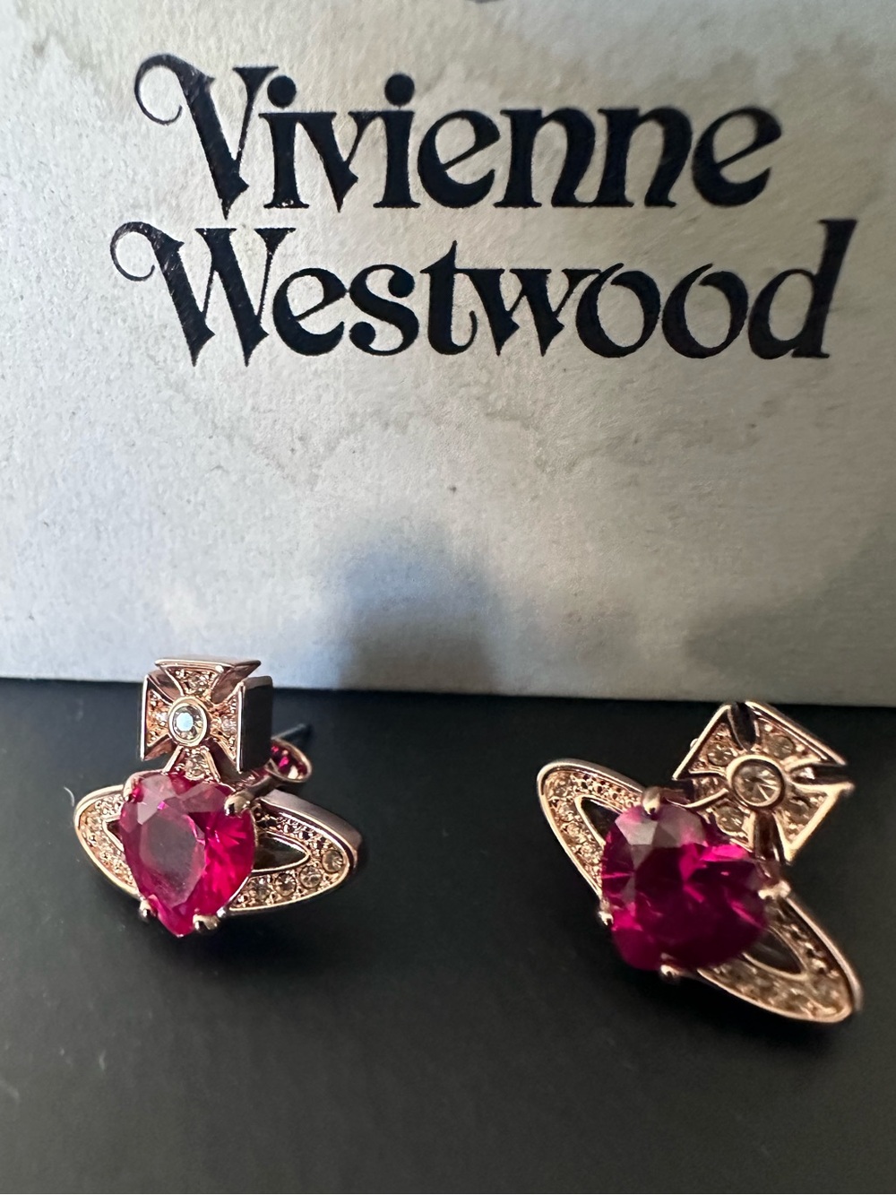 Iconic Vivienne Westwood Arielle Earrings in Rose Gold RARE